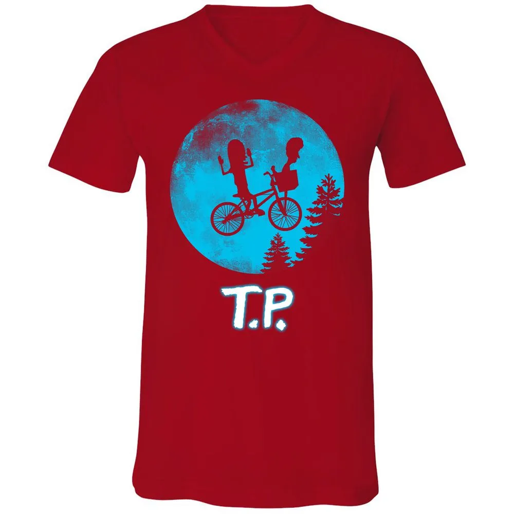 Unisex V-Neck T-Shirt - L9NZK168 - Red - 3
