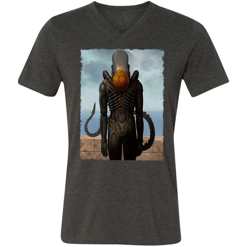 Unisex V-Neck T-Shirt - 46B89TEU - Dark Grey Heather - 8