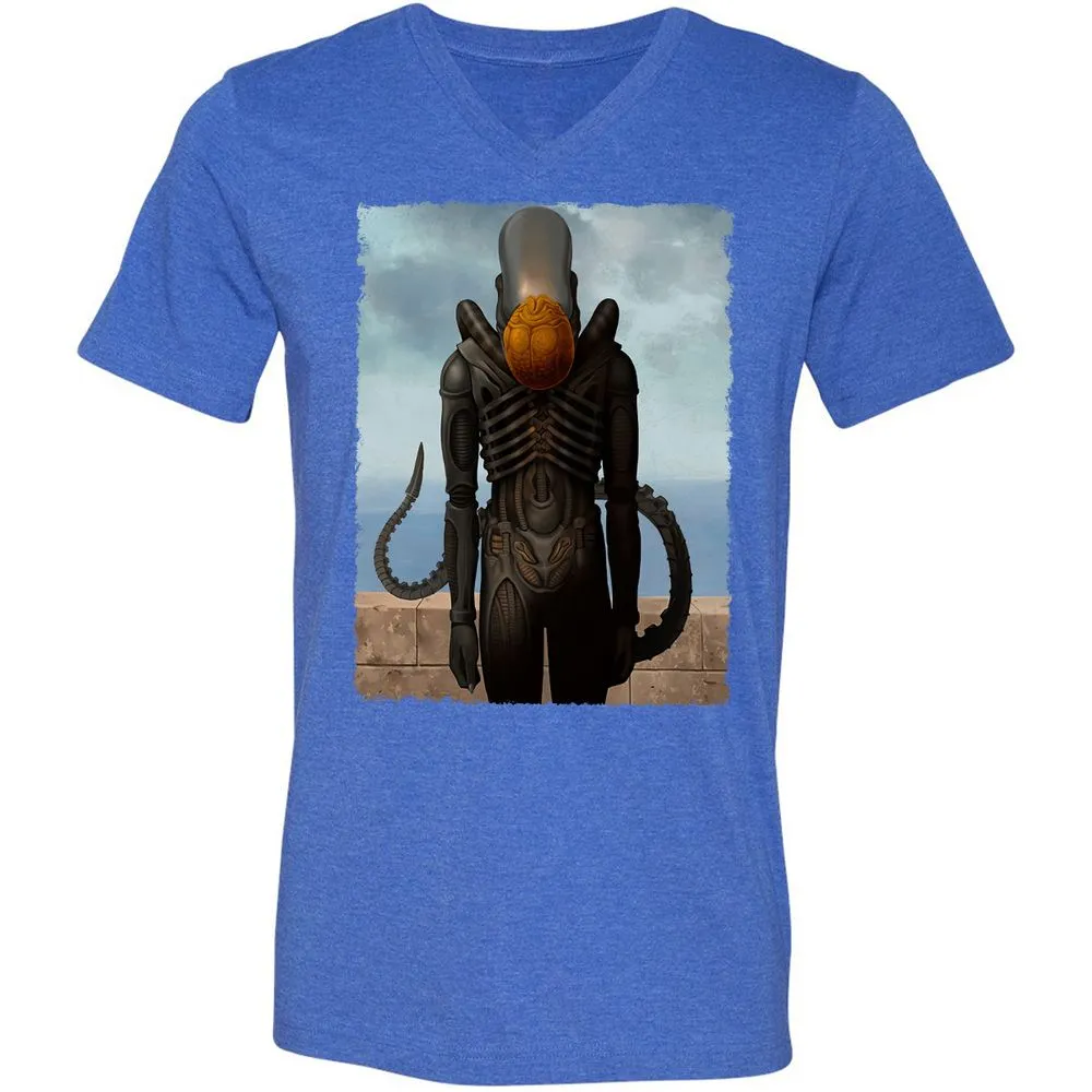 Unisex V-Neck T-Shirt - 46B89TEU - Heather True Royal - 14