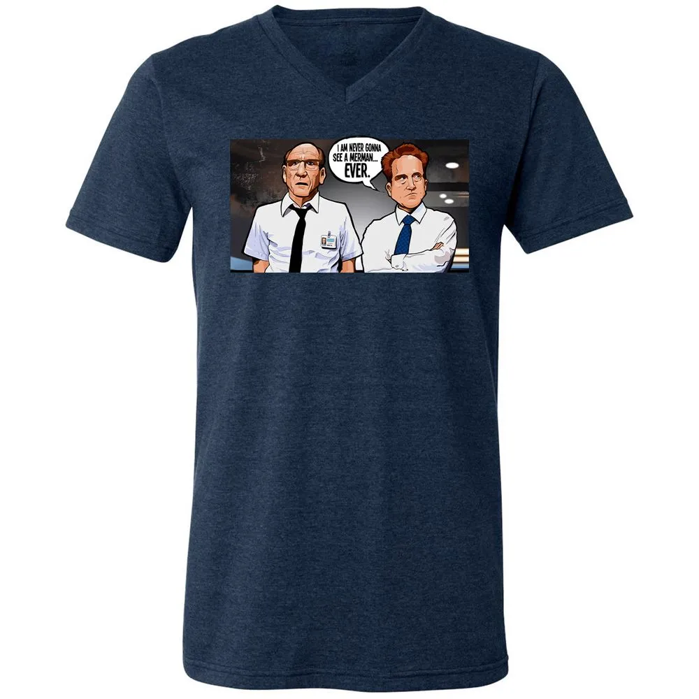 Unisex V-Neck T-Shirt - DQXVH9XS - Heather Navy - 15