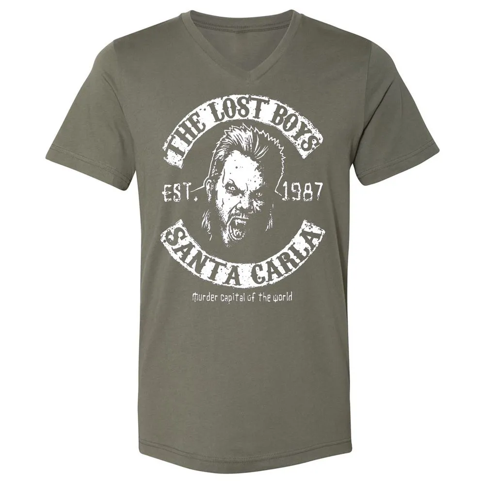 Unisex V-Neck T-Shirt - 3KN1HQJB - Military Green - 10
