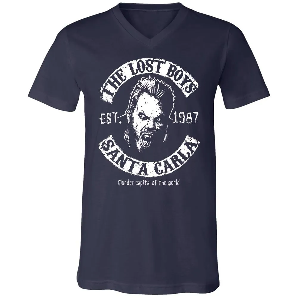 Unisex V-Neck T-Shirt - 3KN1HQJB - Navy - 2