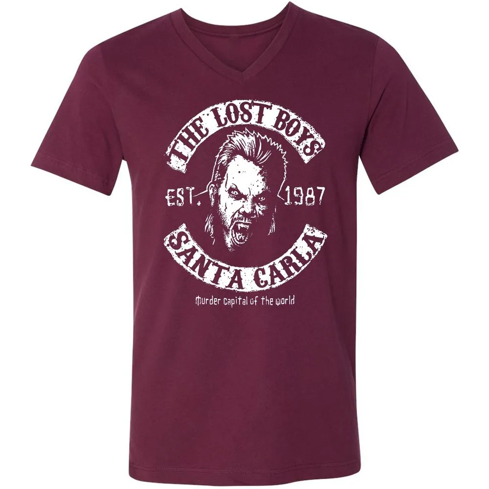 Unisex V-Neck T-Shirt - 3KN1HQJB - Maroon - 6