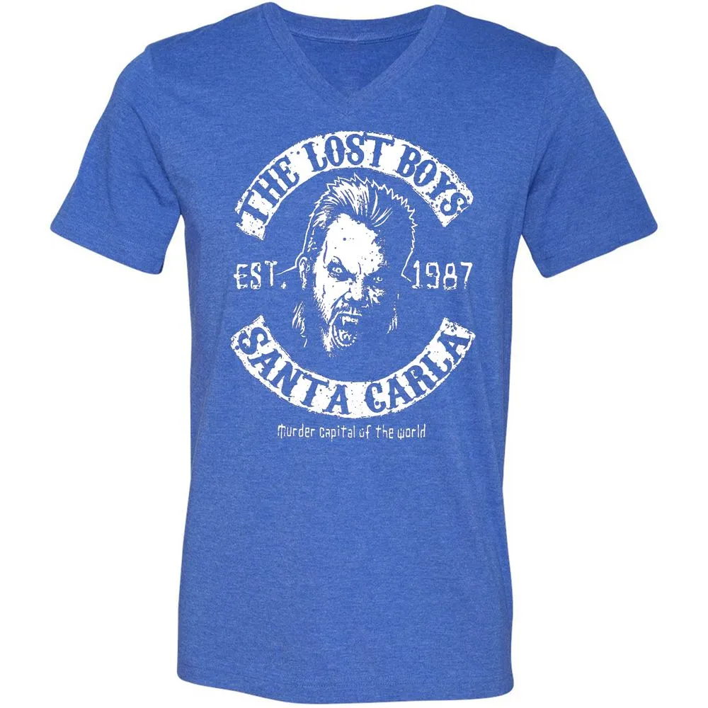 Unisex V-Neck T-Shirt - 3KN1HQJB - Heather True Royal - 14