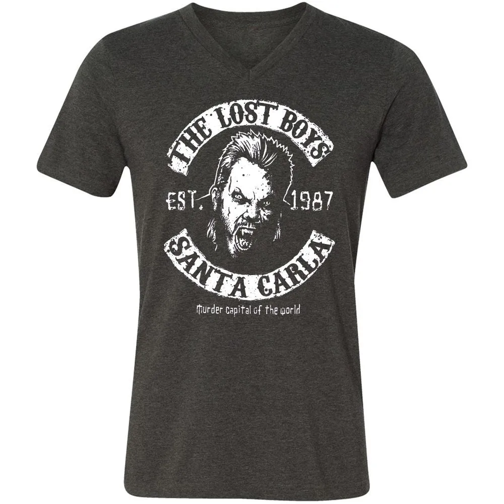 Unisex V-Neck T-Shirt - 3KN1HQJB - Dark Grey Heather - 8