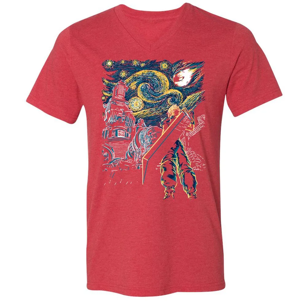 Unisex V-Neck T-Shirt - KHKSH84N - Heather Red - 16