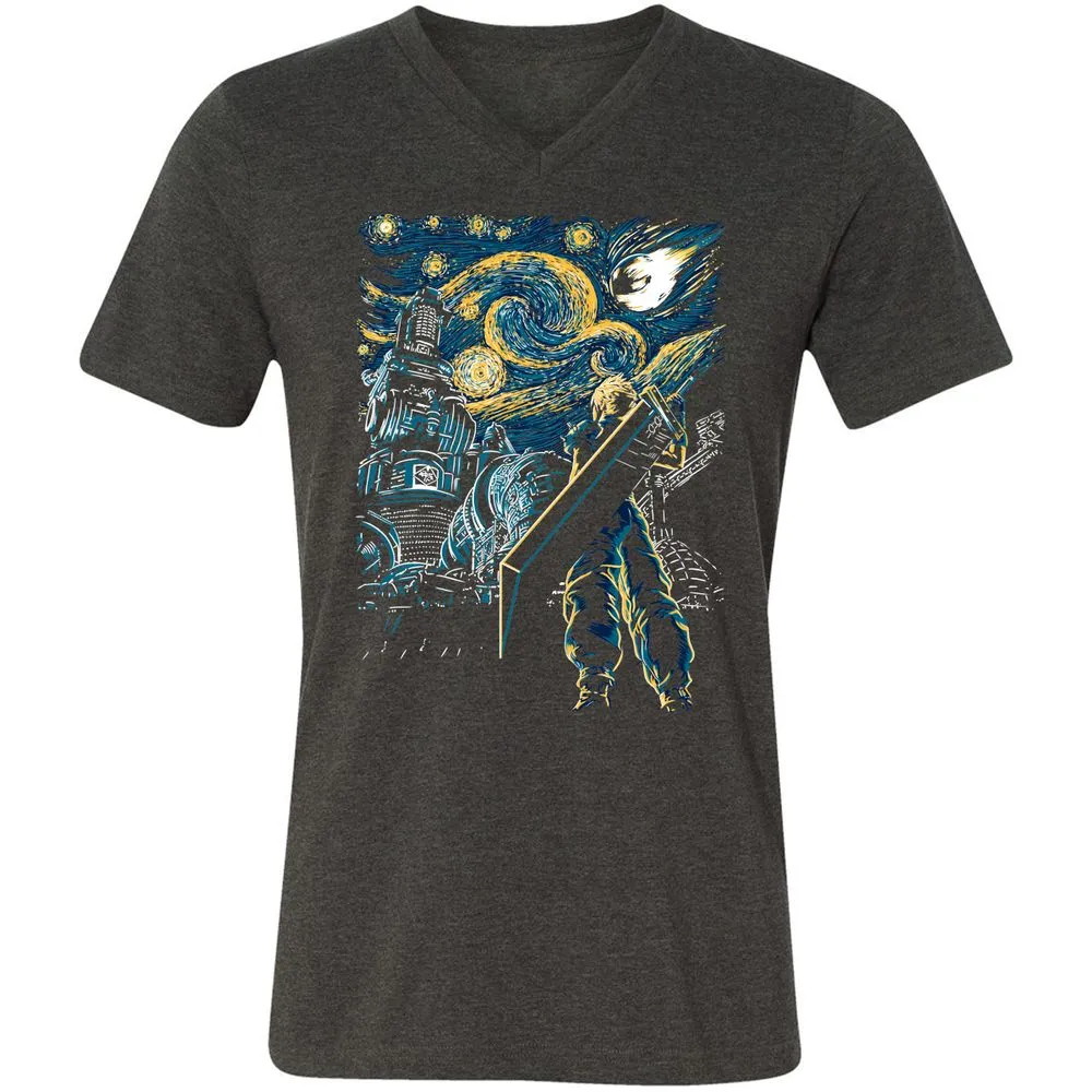 Unisex V-Neck T-Shirt - KHKSH84N - Dark Grey Heather - 8