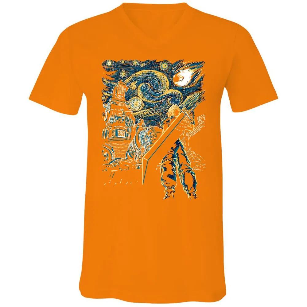 Unisex V-Neck T-Shirt - KHKSH84N - Orange - 11