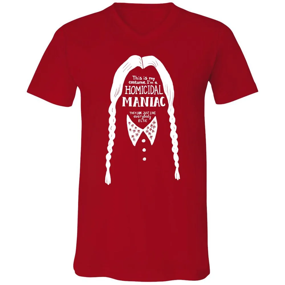 Unisex V-Neck T-Shirt - TSAJ5DW8 - Red - 3
