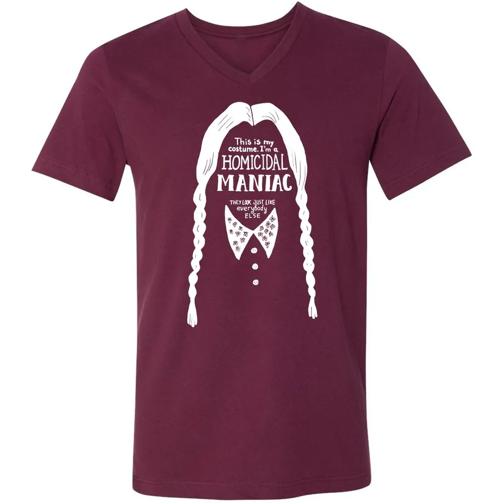 Unisex V-Neck T-Shirt - TSAJ5DW8 - Maroon - 6