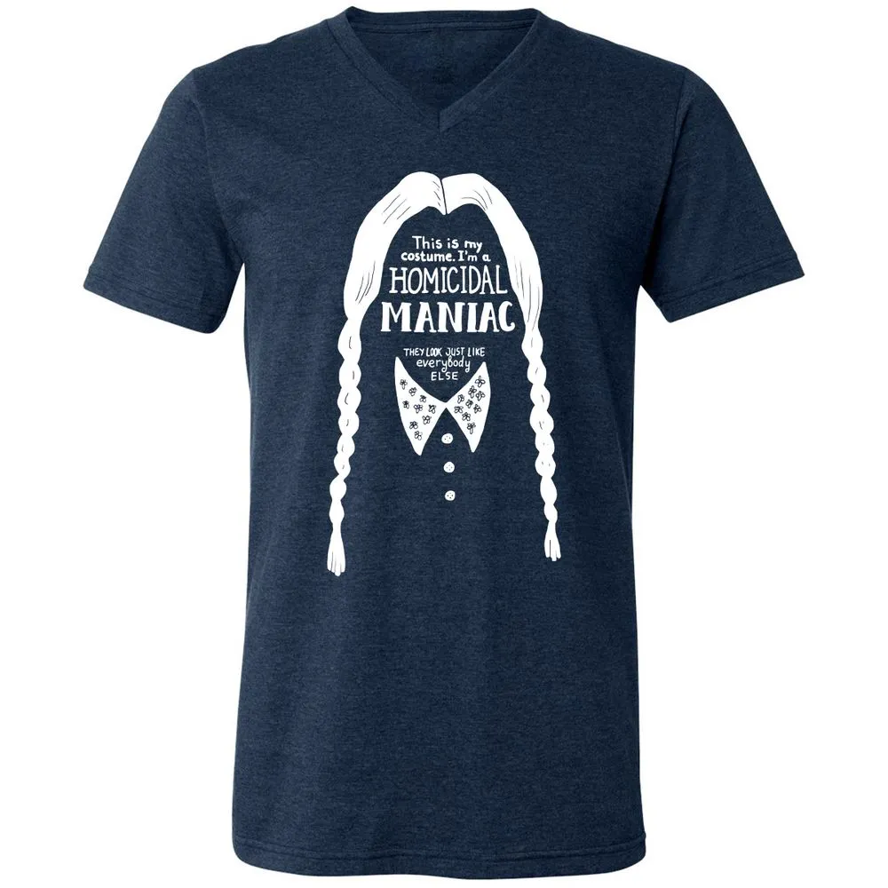 Unisex V-Neck T-Shirt - TSAJ5DW8 - Heather Navy - 15