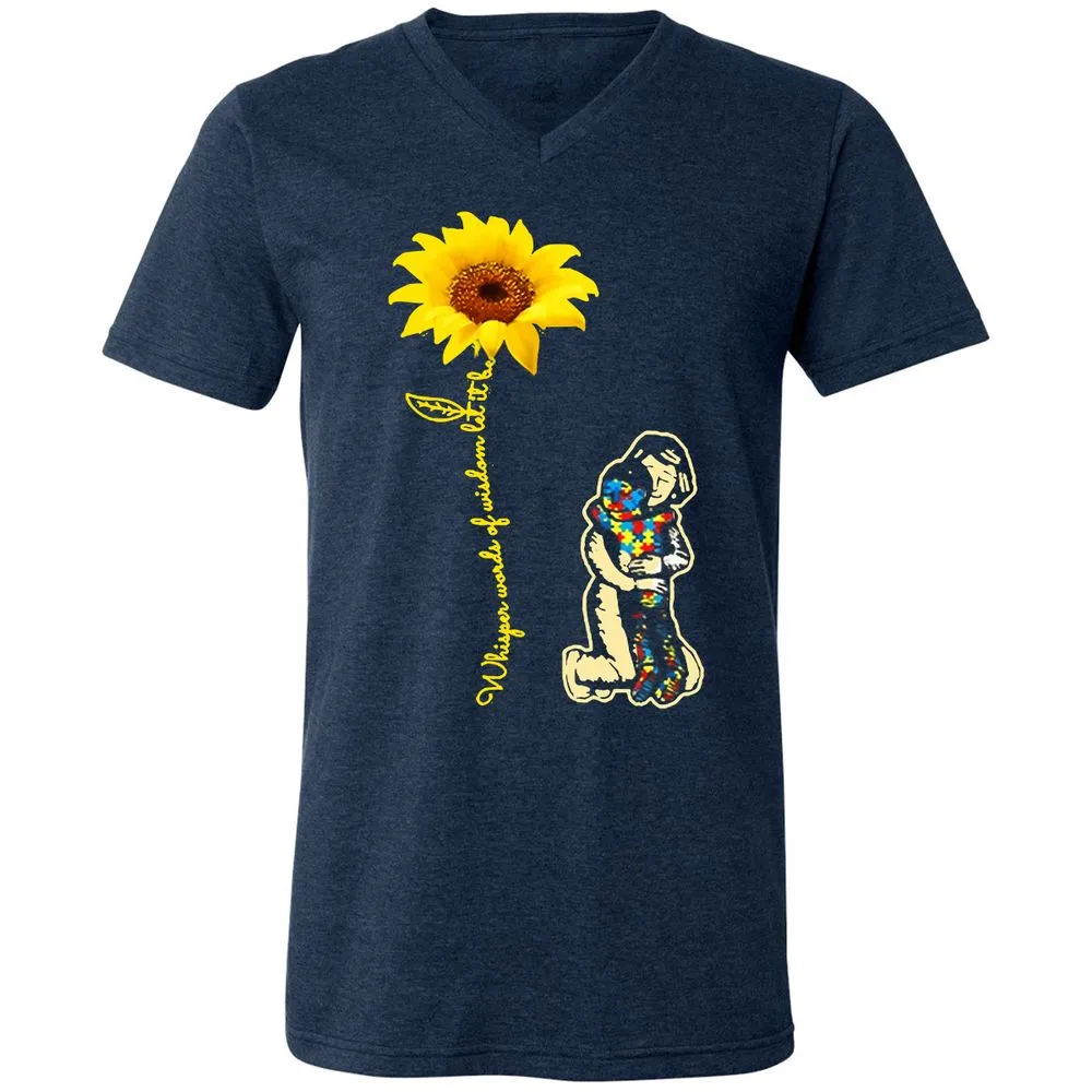 Unisex V-Neck T-Shirt - 4SWCKU3W - Heather Navy - 15