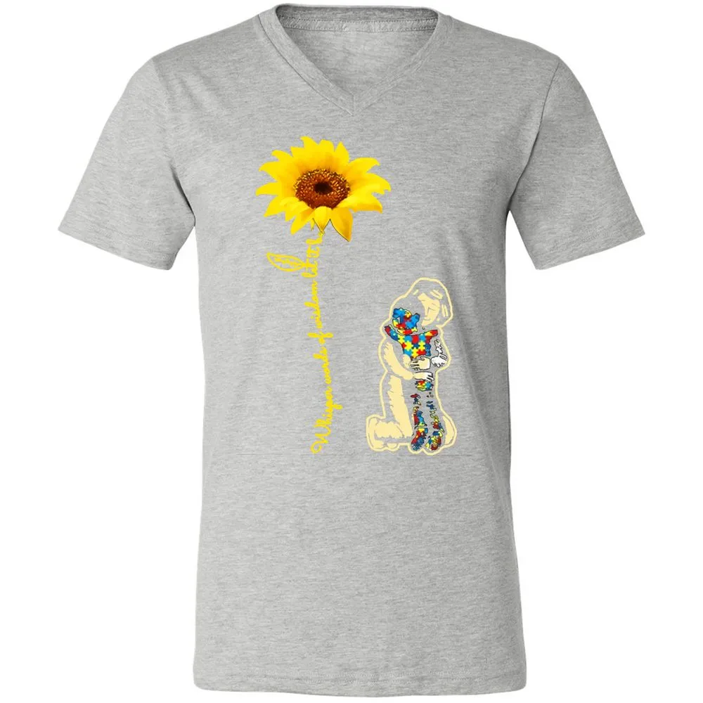 Unisex V-Neck T-Shirt - 4SWCKU3W - Athletic Heather - 7