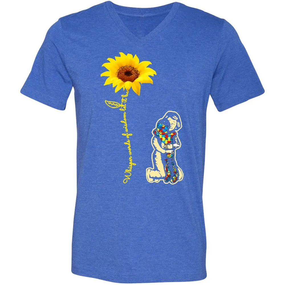 Unisex V-Neck T-Shirt - 4SWCKU3W - Heather True Royal - 14