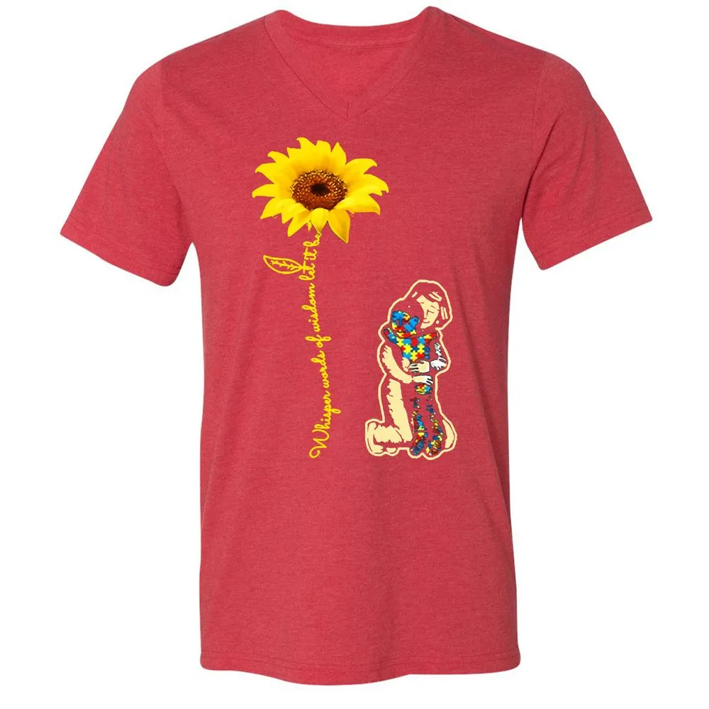 Unisex V-Neck T-Shirt - 4SWCKU3W - Heather Red - 16