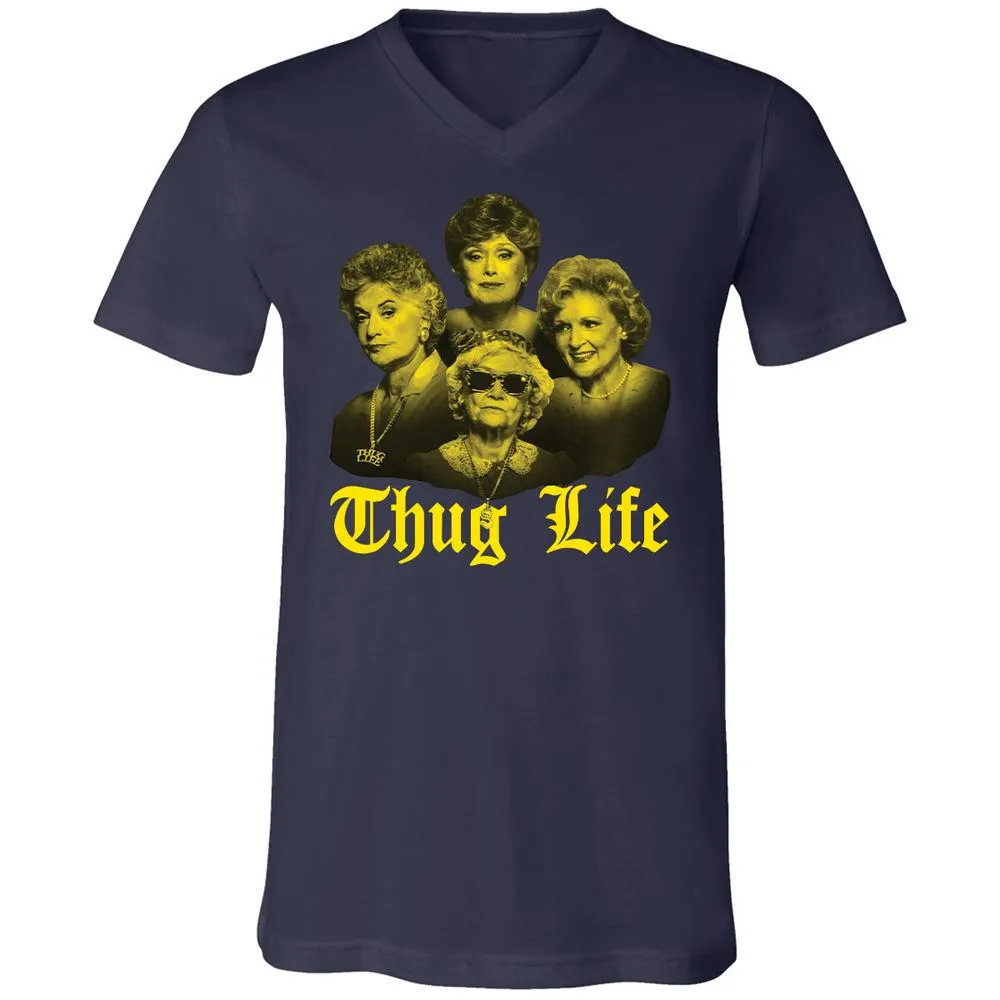 Unisex V-Neck T-Shirt - C59D8Y44 - Navy - 2