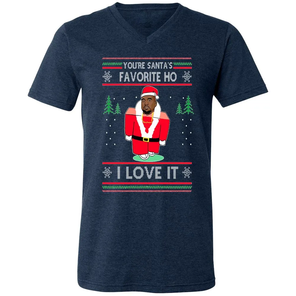 Unisex V-Neck T-Shirt - KAYDA7EP - Heather Navy - 15