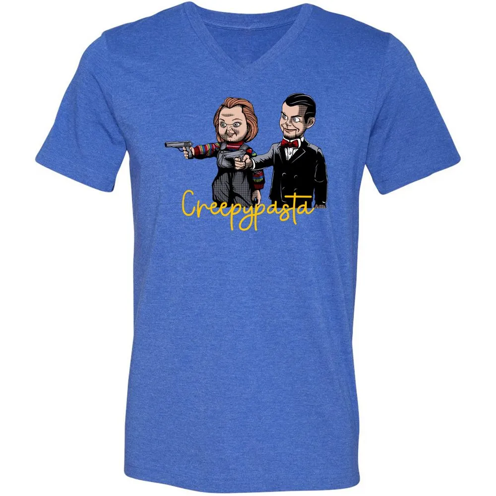 Unisex V-Neck T-Shirt - RMA5GQM2 - Heather True Royal - 14