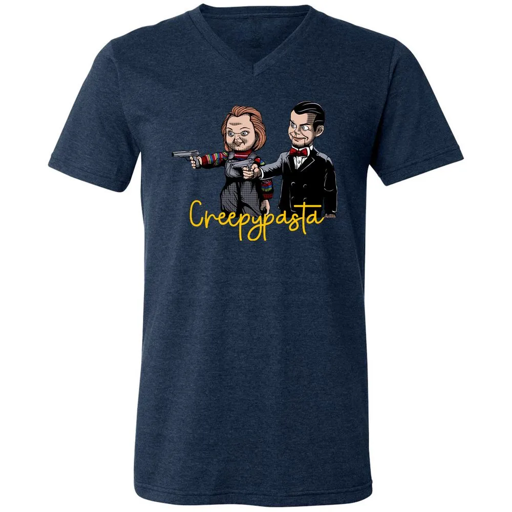Unisex V-Neck T-Shirt - RMA5GQM2 - Heather Navy - 15