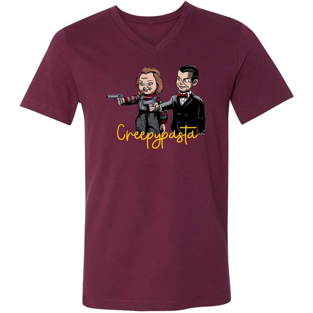 Unisex V-Neck T-Shirt - RMA5GQM2 - Maroon - 6