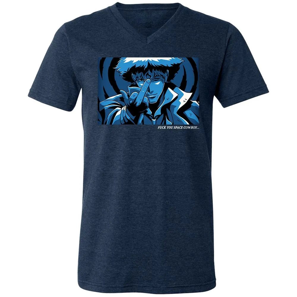 Unisex V-Neck T-Shirt - WTQ5LRAN - Heather Navy - 15