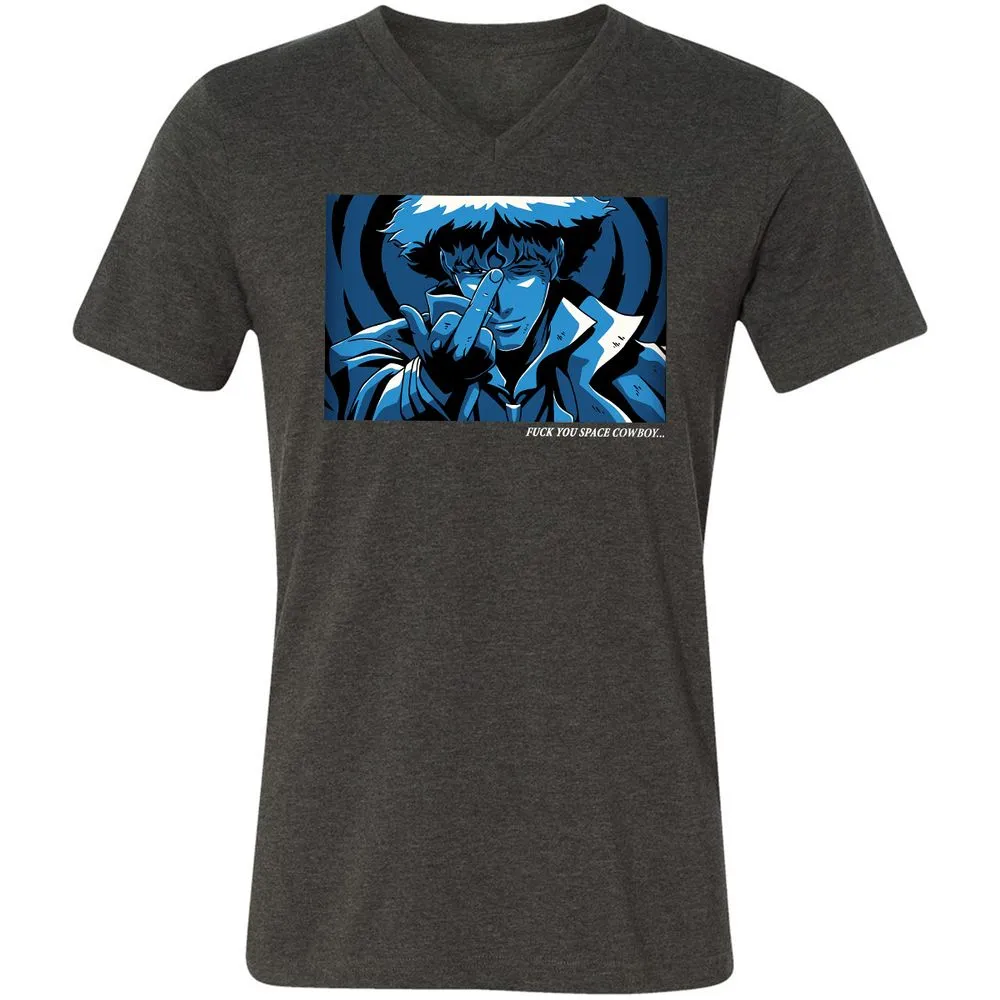 Unisex V-Neck T-Shirt - WTQ5LRAN - Dark Grey Heather - 8