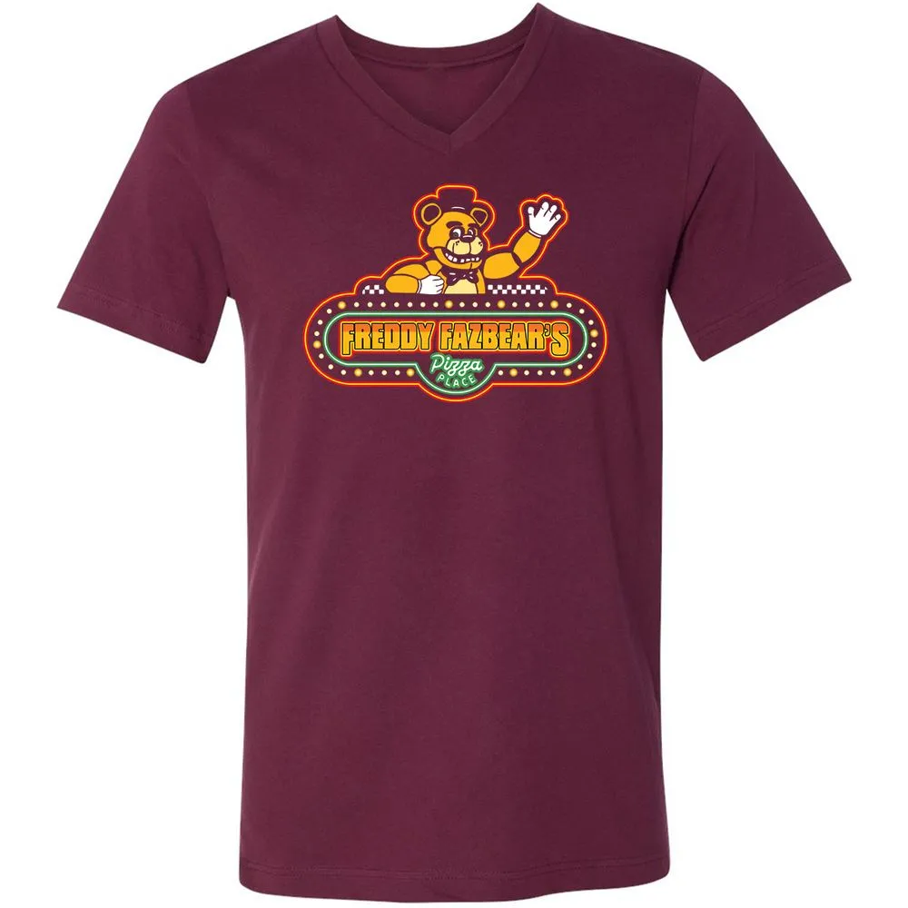 Unisex V-Neck T-Shirt - 1QRD4ADX - Maroon - 6