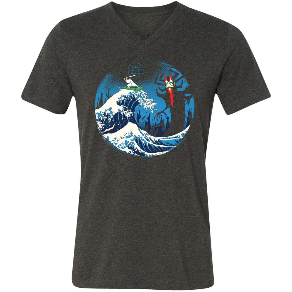 Unisex V-Neck T-Shirt - 4GNP7PWM - Dark Grey Heather - 8