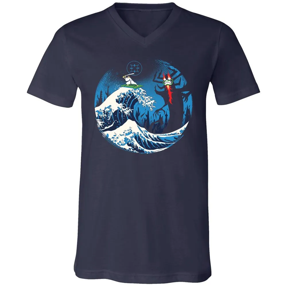 Unisex V-Neck T-Shirt - 4GNP7PWM - Navy - 2