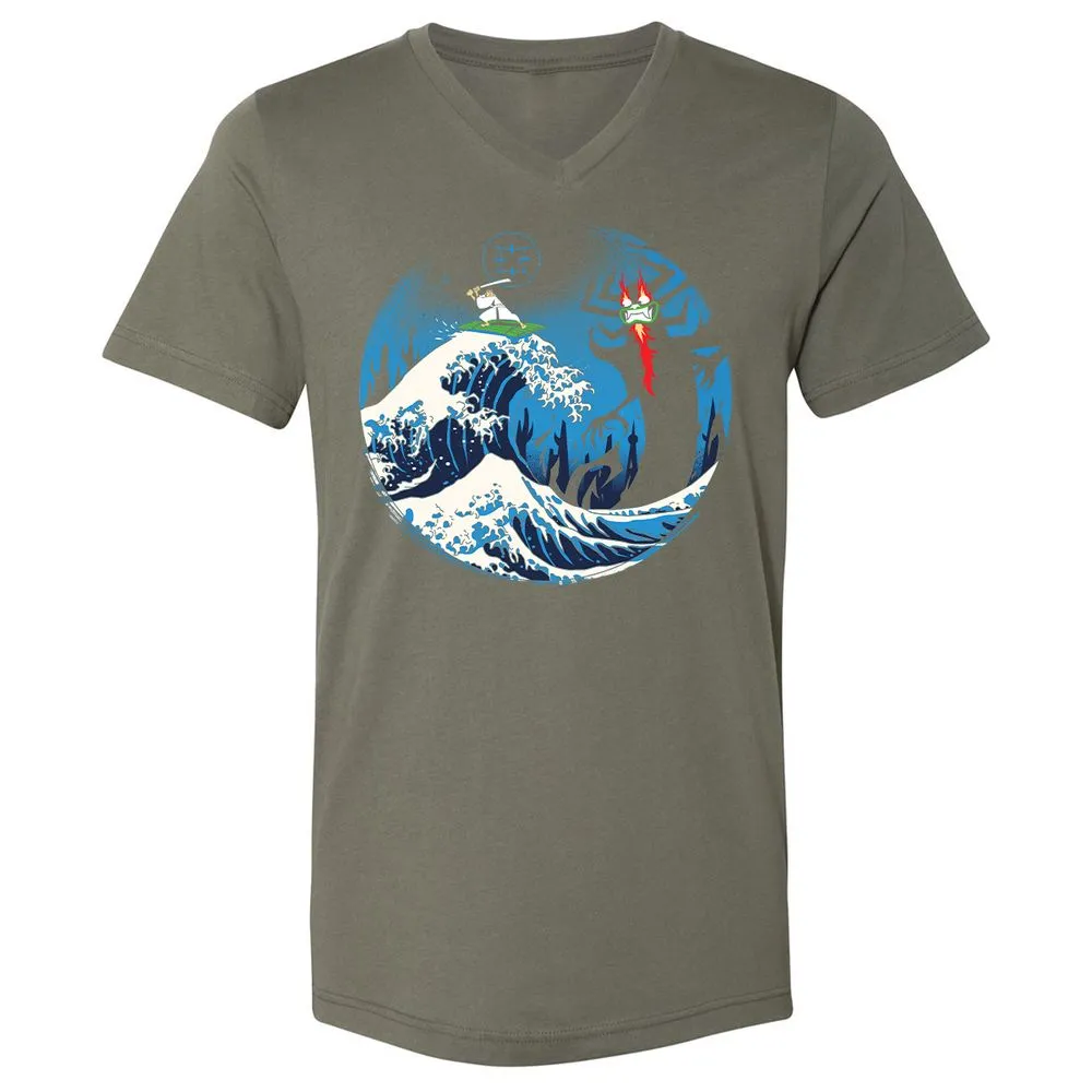 Unisex V-Neck T-Shirt - 4GNP7PWM - Military Green - 10