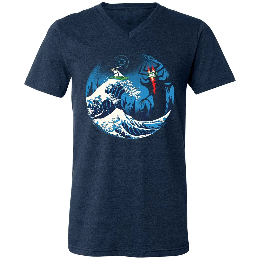 Unisex V-Neck T-Shirt - 4GNP7PWM - Heather Navy - 15