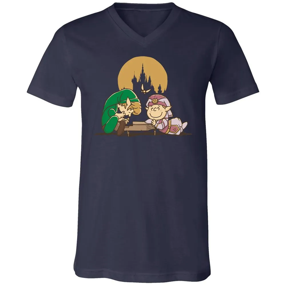 Unisex V-Neck T-Shirt - H357B76V - Navy - 2