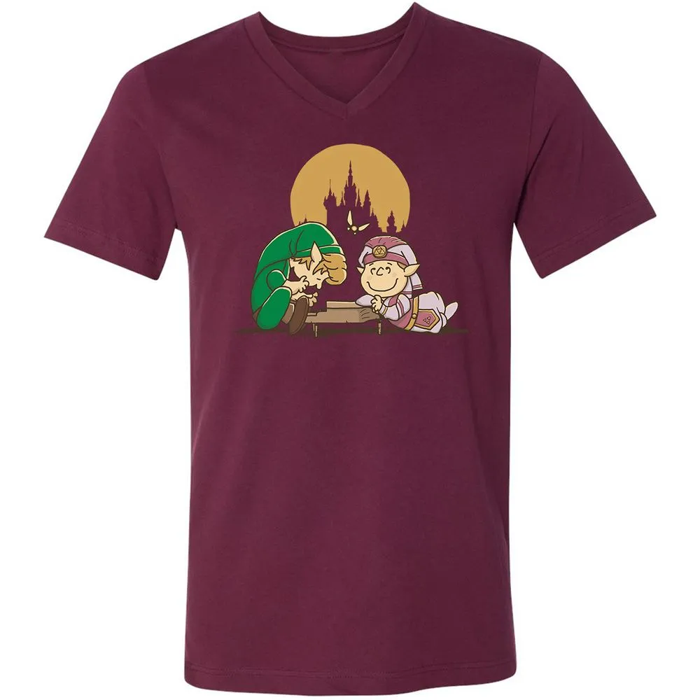 Unisex V-Neck T-Shirt - H357B76V - Maroon - 6