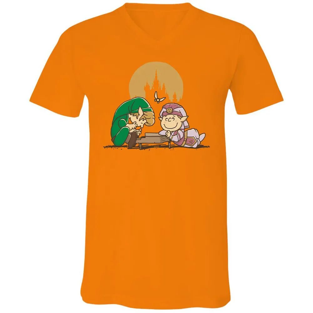 Unisex V-Neck T-Shirt - H357B76V - Orange - 11