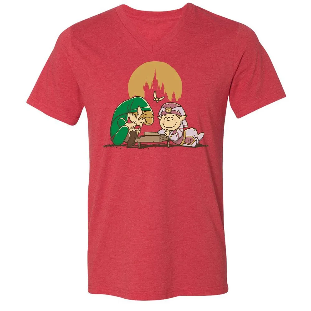 Unisex V-Neck T-Shirt - H357B76V - Heather Red - 16