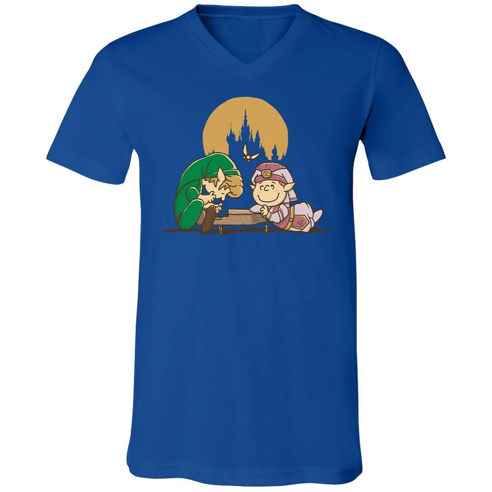 Unisex V-Neck T-Shirt - H357B76V - True Royal - 4