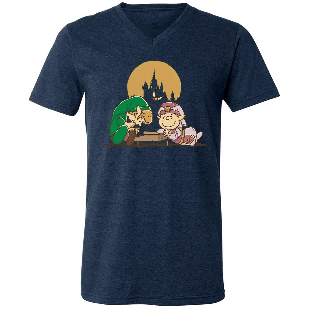 Unisex V-Neck T-Shirt - H357B76V - Heather Navy - 15