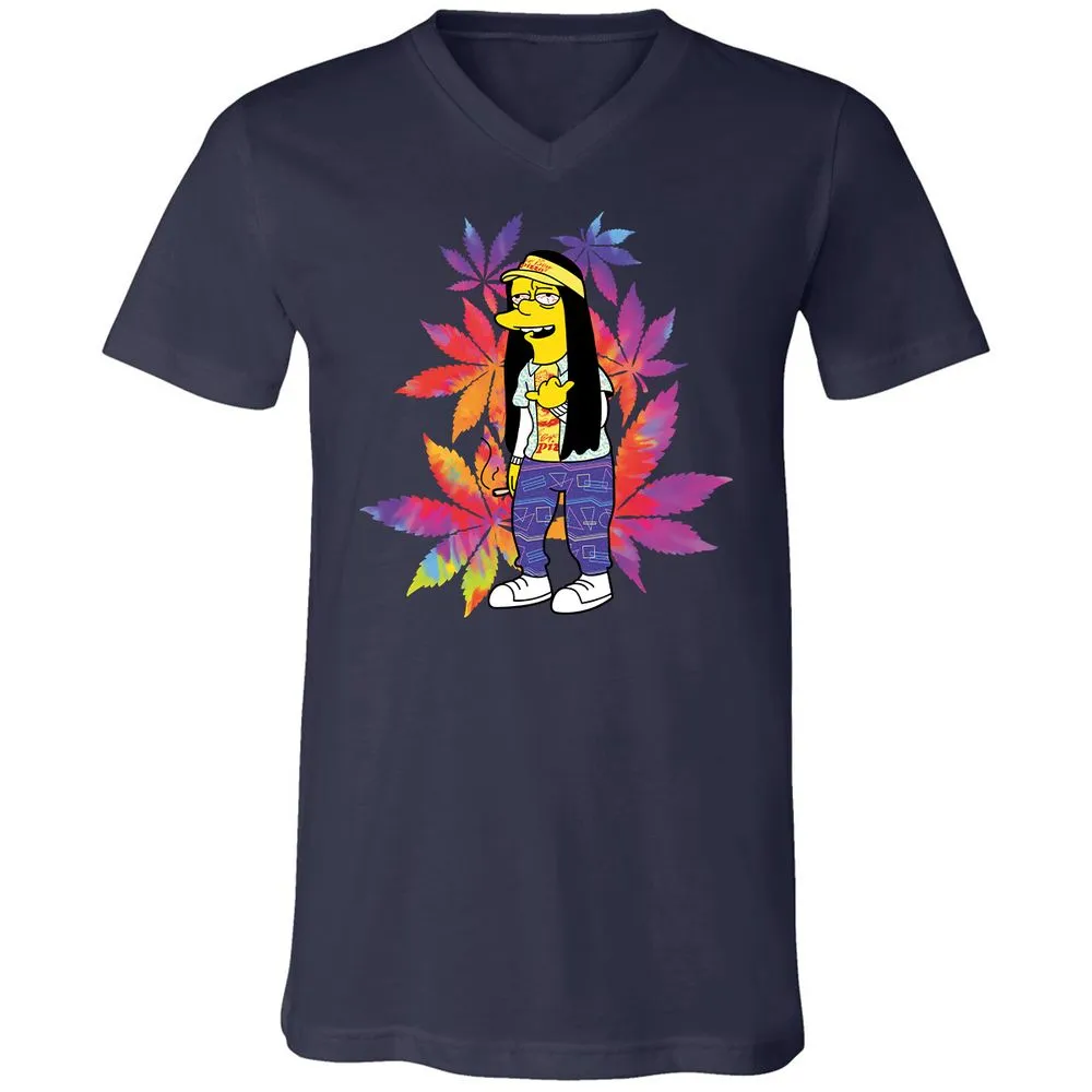 Unisex V-Neck T-Shirt - Z6S3TX8D - Navy - 2