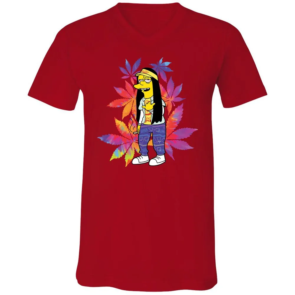 Unisex V-Neck T-Shirt - Z6S3TX8D - Red - 3