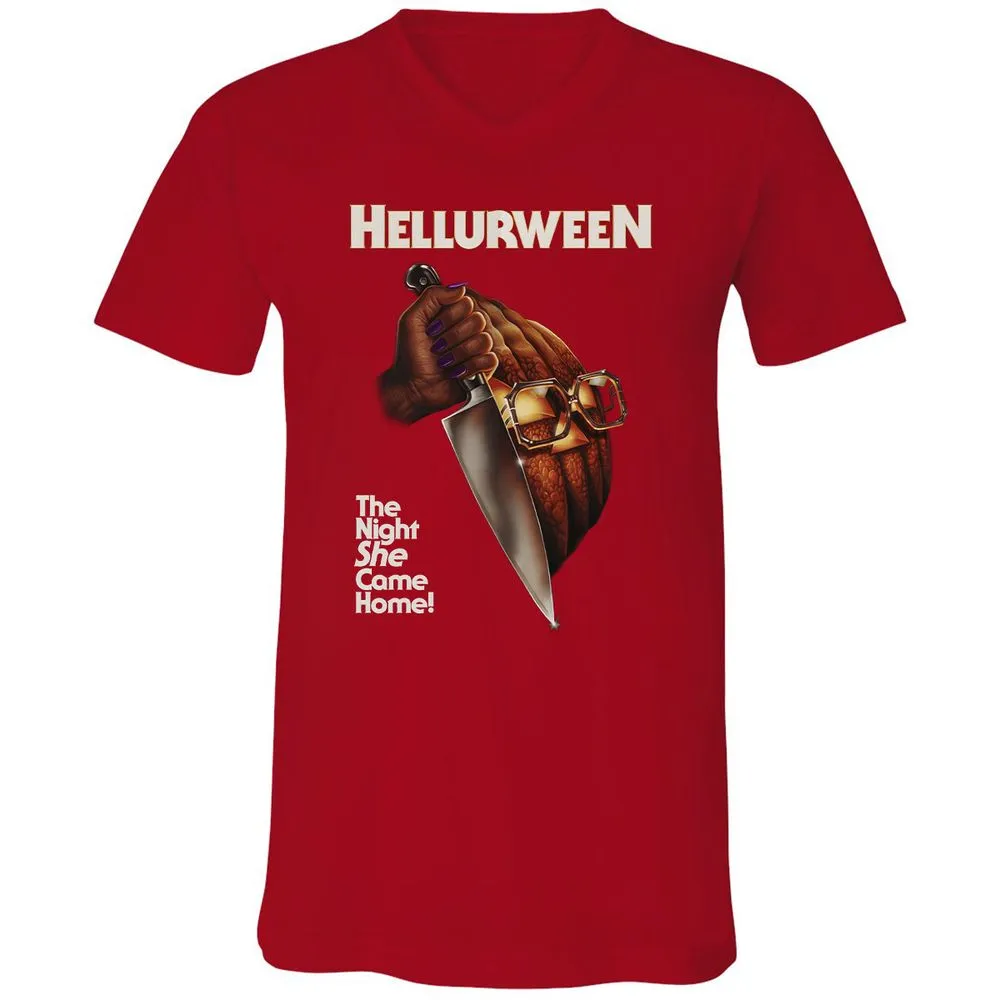 Unisex V-Neck T-Shirt - DZZT4R4M - Red - 3