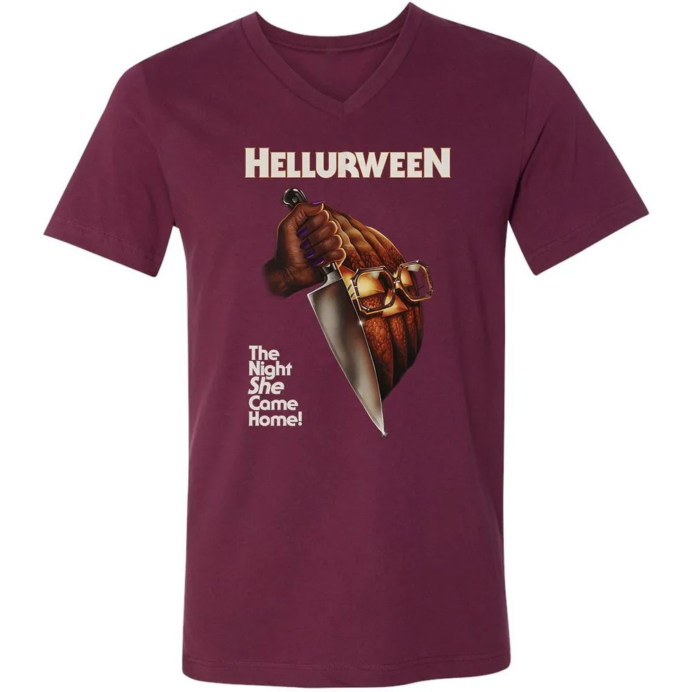 Unisex V-Neck T-Shirt - DZZT4R4M - Maroon - 6