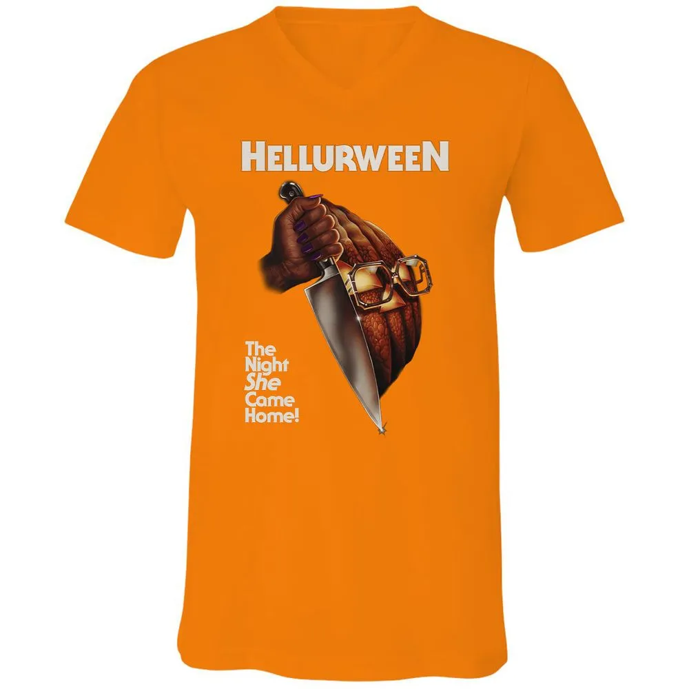 Unisex V-Neck T-Shirt - DZZT4R4M - Orange - 11