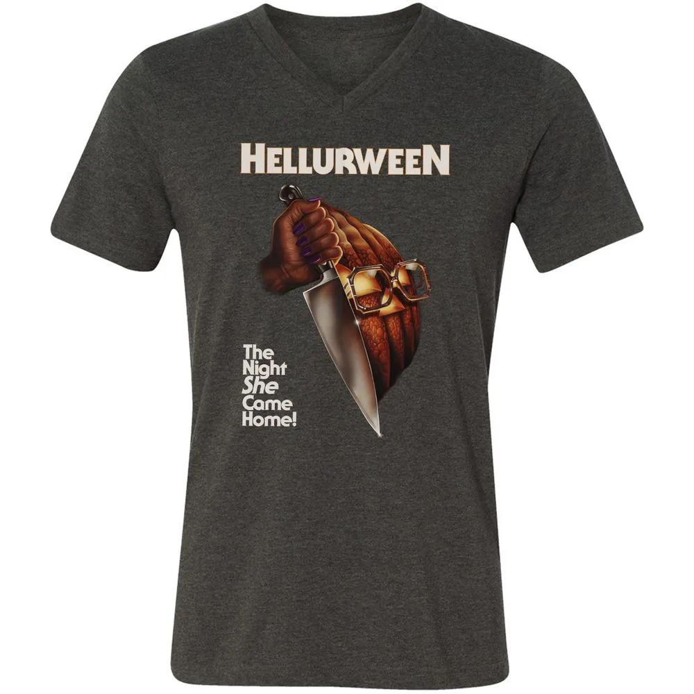 Unisex V-Neck T-Shirt - DZZT4R4M - Dark Grey Heather - 8