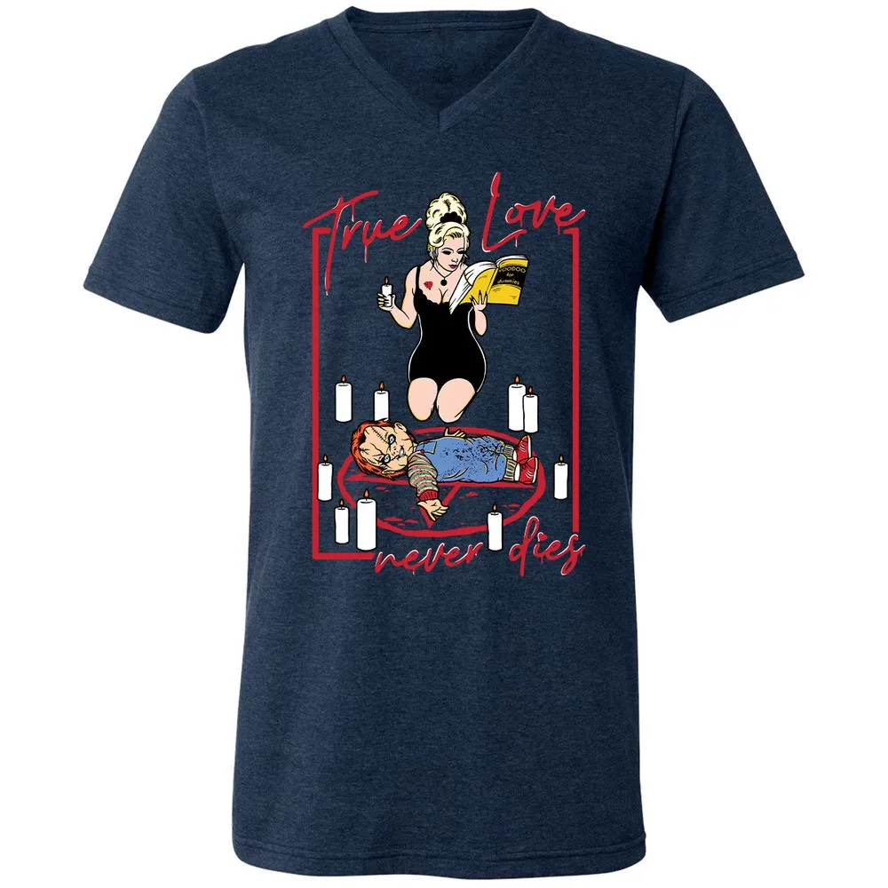 Unisex V-Neck T-Shirt - 2KHUJW56 - Heather Navy - 15