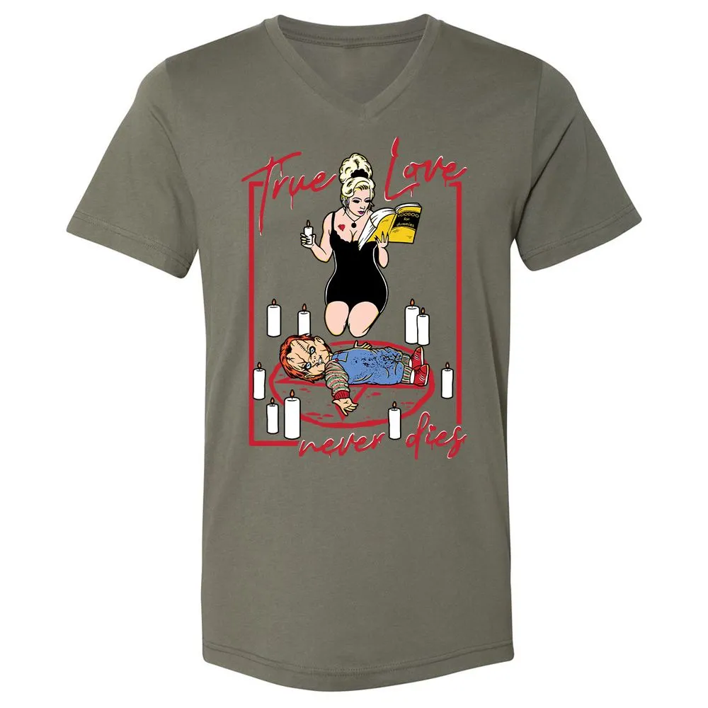 Unisex V-Neck T-Shirt - 2KHUJW56 - Military Green - 10