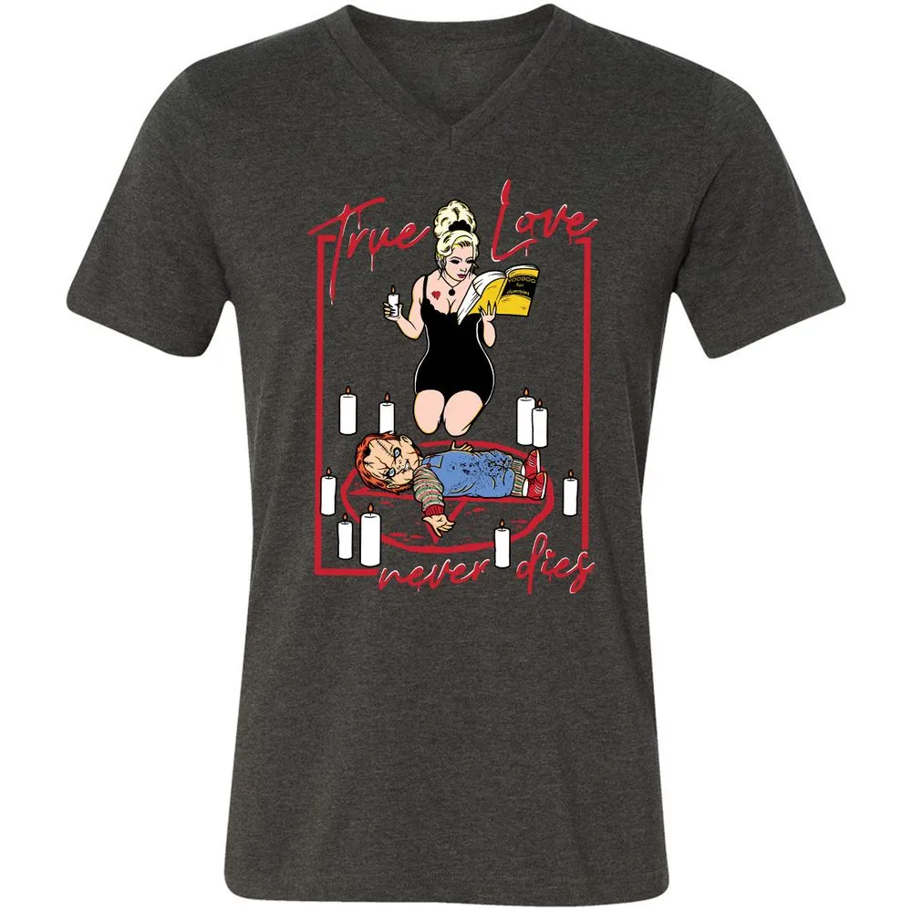 Unisex V-Neck T-Shirt - 2KHUJW56 - Dark Grey Heather - 8