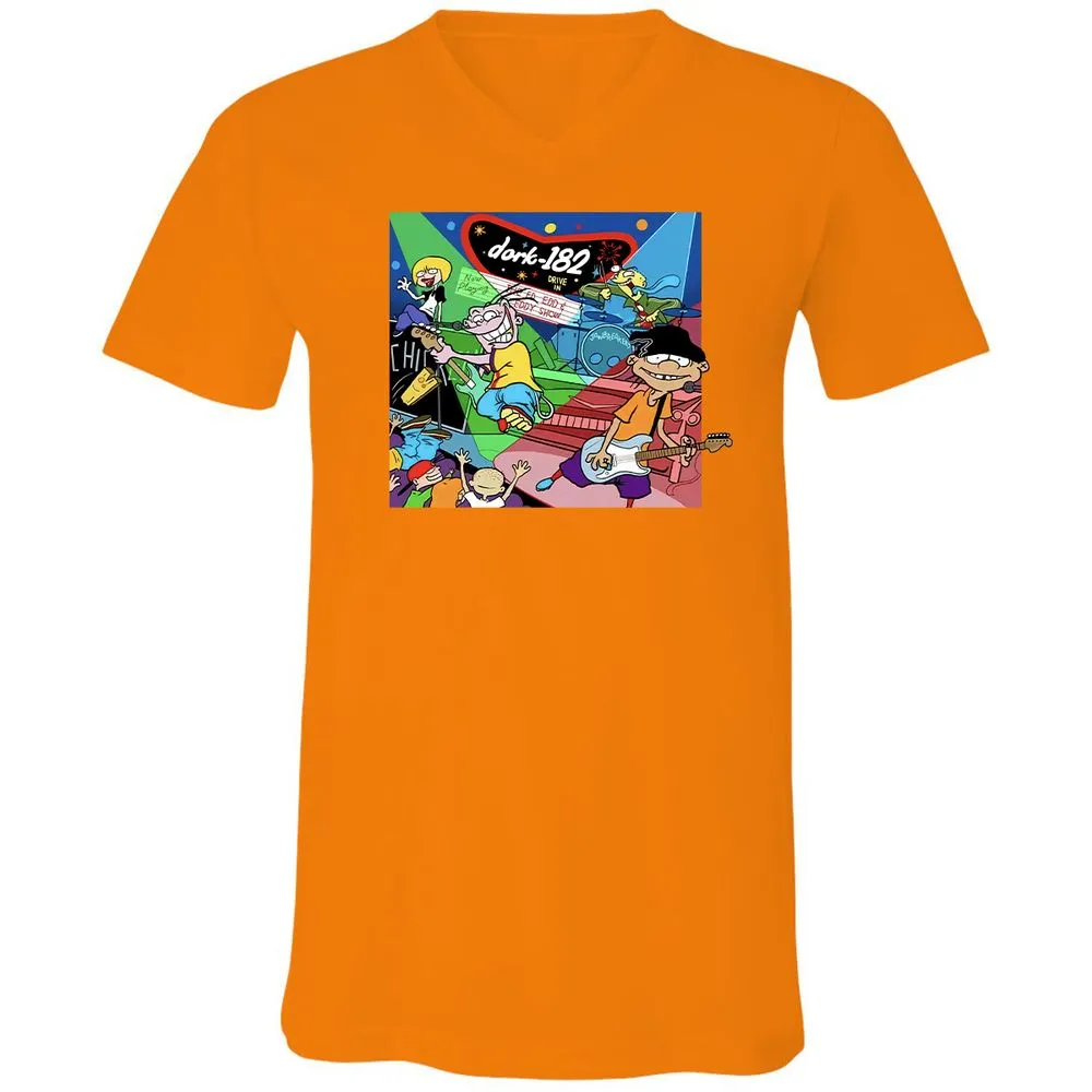 Unisex V-Neck T-Shirt - C5D5STCT - Orange - 11