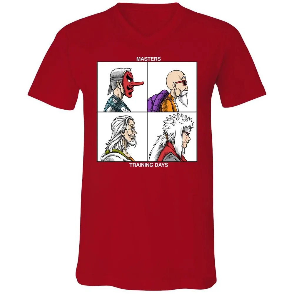 Unisex V-Neck T-Shirt - QCP7ZN2H - Red - 3