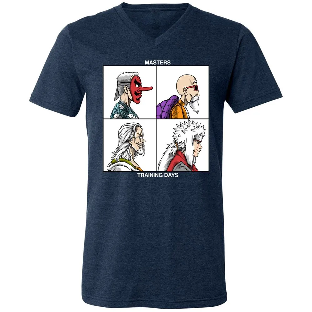 Unisex V-Neck T-Shirt - QCP7ZN2H - Heather Navy - 15