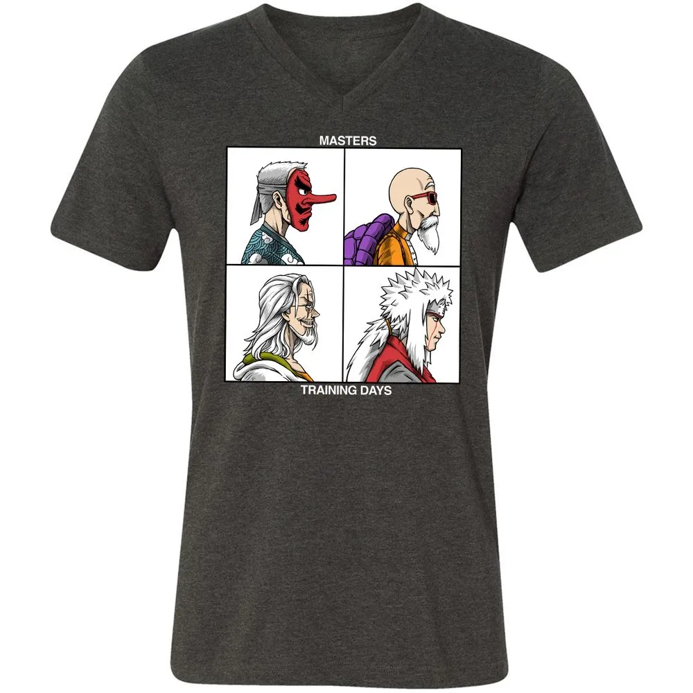 Unisex V-Neck T-Shirt - QCP7ZN2H - Dark Grey Heather - 8